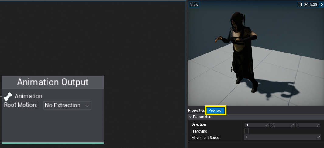 Anim Graph Parameters Preview