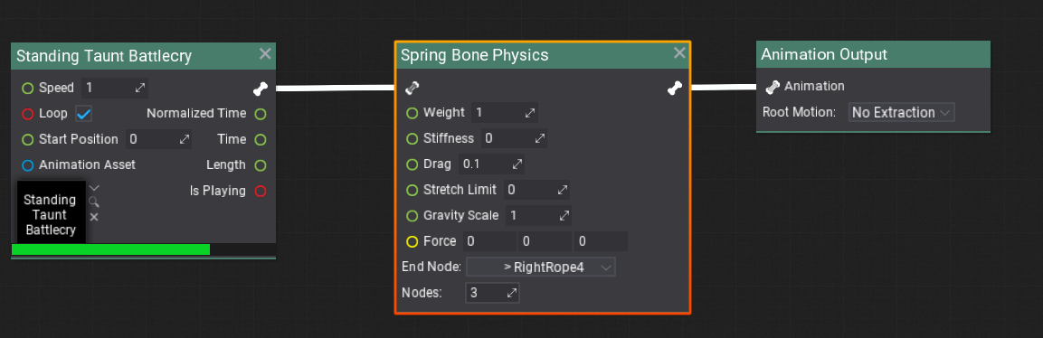 Spring Bone Physics Node in Flax Engine