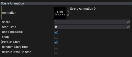 Scene Animation Player Properties