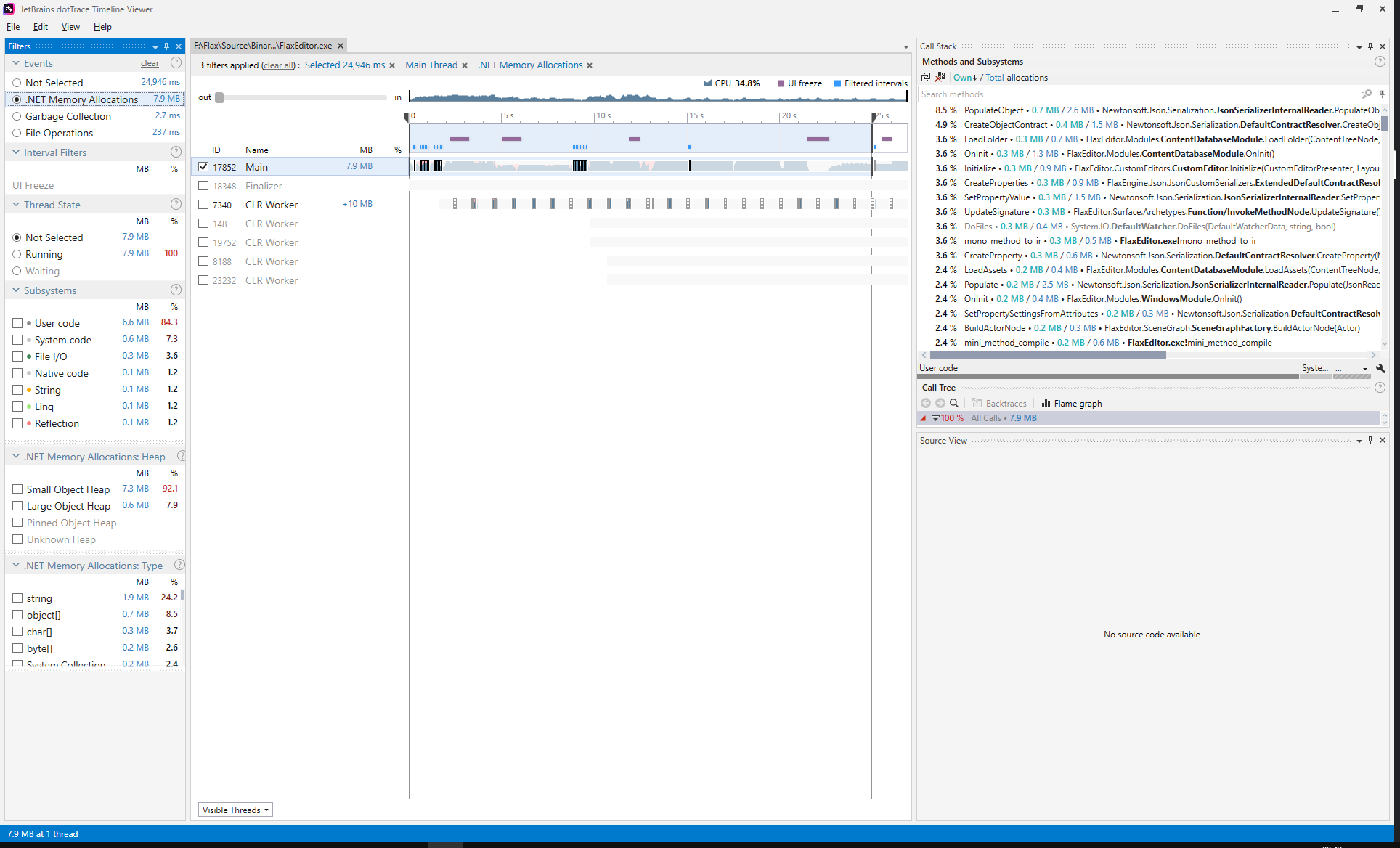 dotTrace profiler for Flax