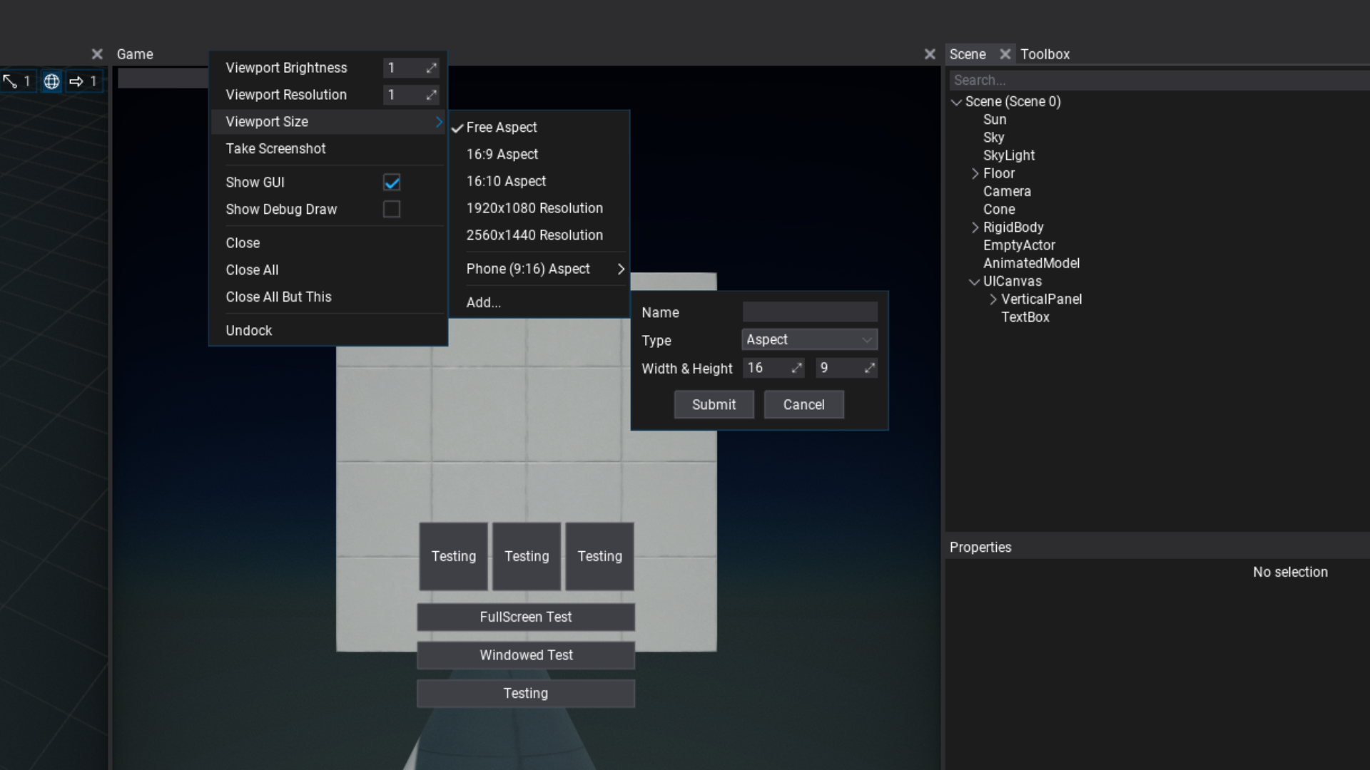 Game Viewport Sizing