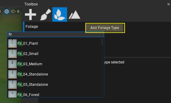 Add Foliage Type