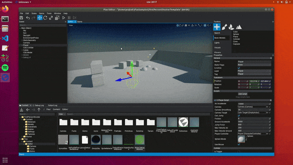 Flax Editor Play Mode on Linux with Vulkan