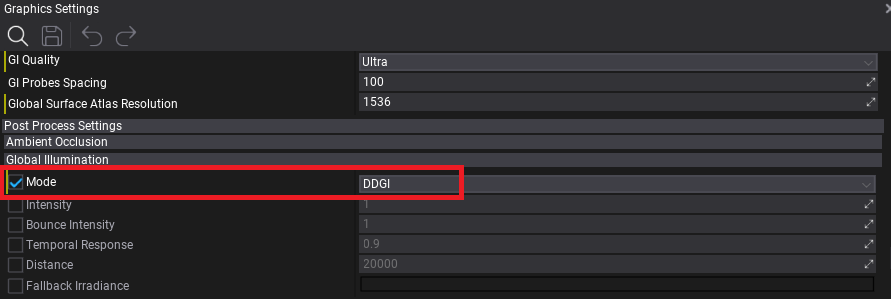 Enable DDGI in Graphics Settings