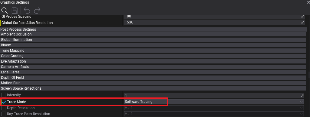 Enable Software Tracing in Graphics Settings