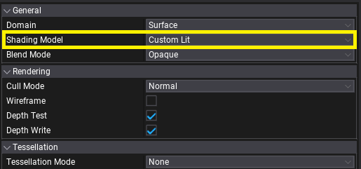 Custom Lit material Shading Model