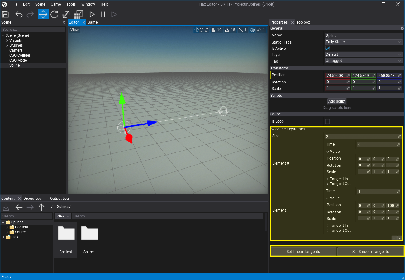 Selected Spline Editor