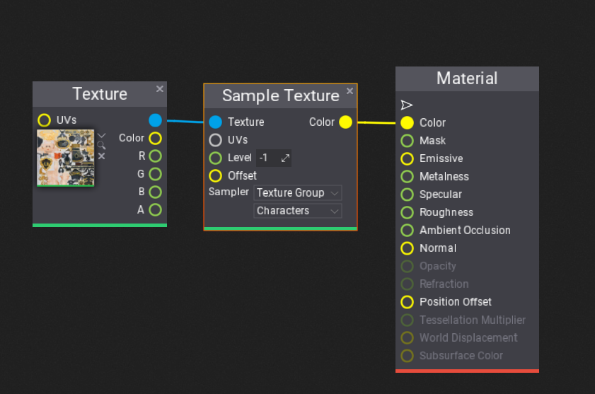 Texture Sample node with Texture Group Sampler
