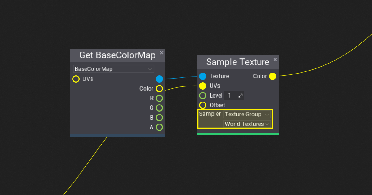 Texture Sampler node with Texture Group