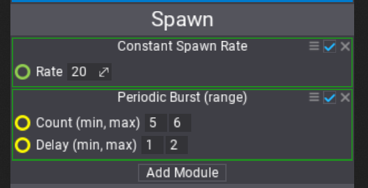 Particle Emitter Spawn context