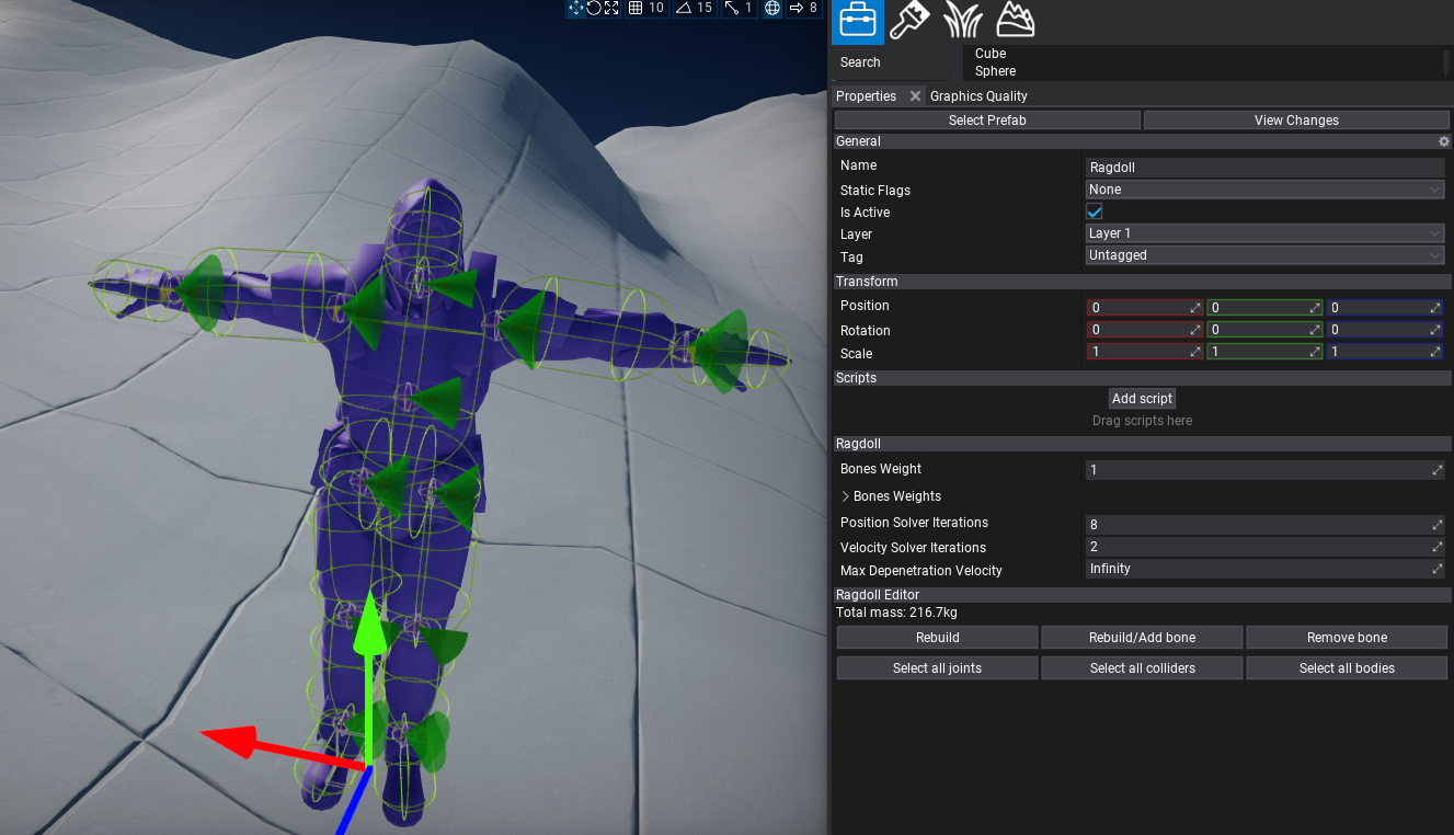 Ragdoll Editor and Properties