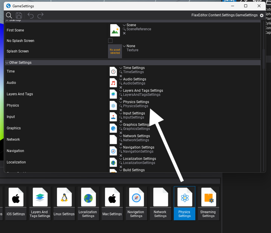 Use Physics Settings