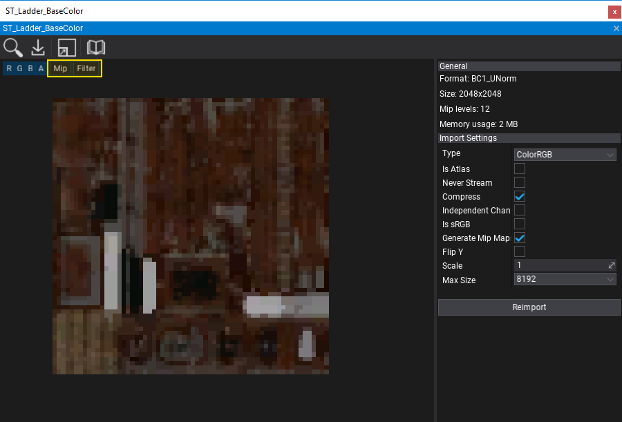 Texture Mipmap Preview