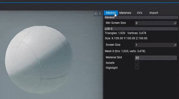 Model Textures Coords Preview in Editor