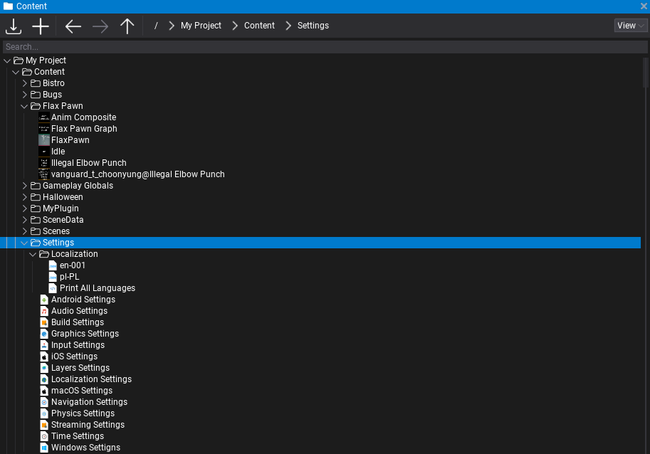 Tree View in Content Window