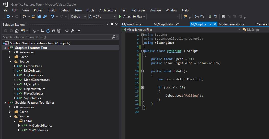 Script in Visual Studio
