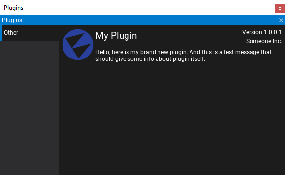 Plugins Window