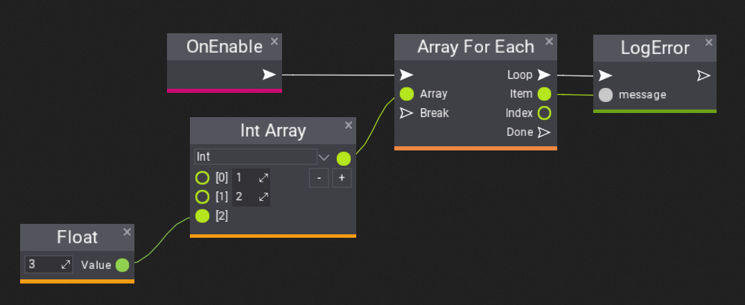 Array For Each Iteration Visual Script