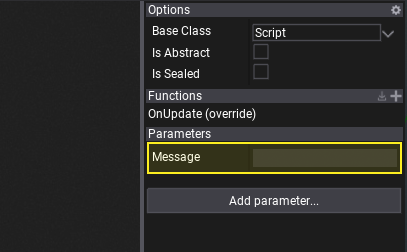 Visual Script String Parameter