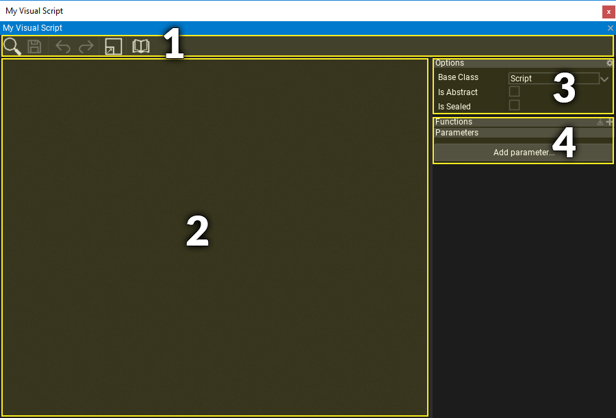 Visual Script Editor Layout