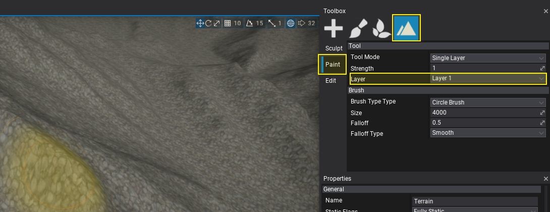 Paint Terrain Tool