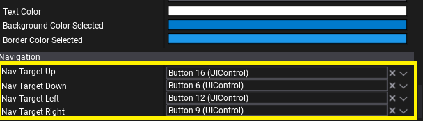 UI Navigation Settings on Control