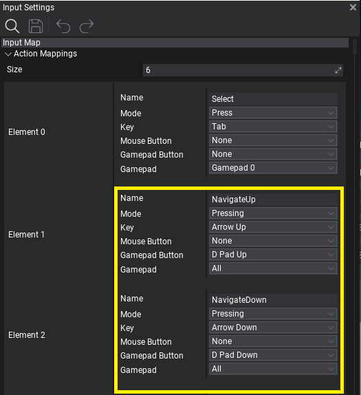 UI Navigation Settings