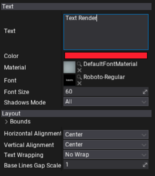 Text Render Properties