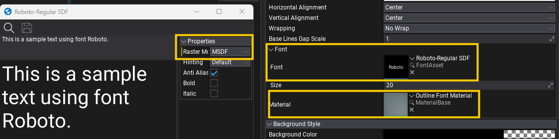 Set up label