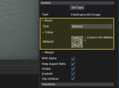 Assign Custom GUI Material